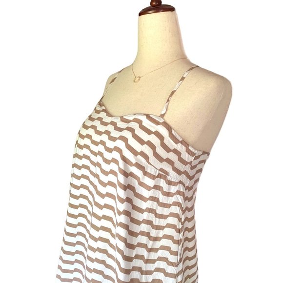 Naked Zebra Chevron Mini Dress Women Size Small Spaghetti Straps Cotton Lining - Picture 5 of 14